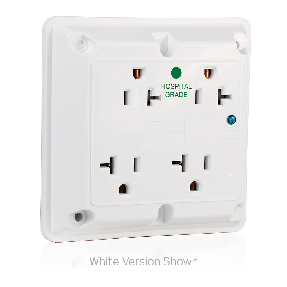 Leviton 4-in-1 Surge Protective Quadruplex Receptacle Outlet, 20 Amp, 125V White (8490-W)
