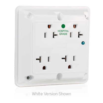Leviton 4-in-1 Surge Protective Quadruplex Receptacle Outlet, 20 Amp, 125V White (8490-W)