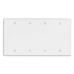 Leviton Blank Wall Plate Thermoset 4 Gang White (88064)
