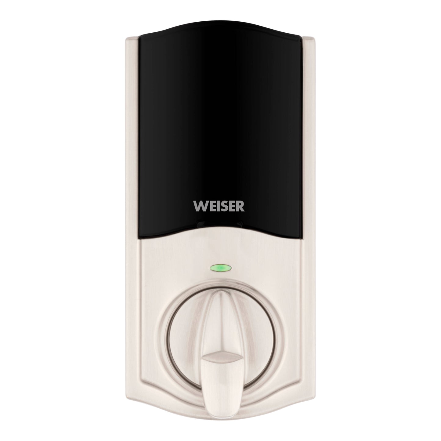 Weiser ZWave 700 Push Button Deadbolt Smart Lock, Satin Nickel (9GED18000-026)