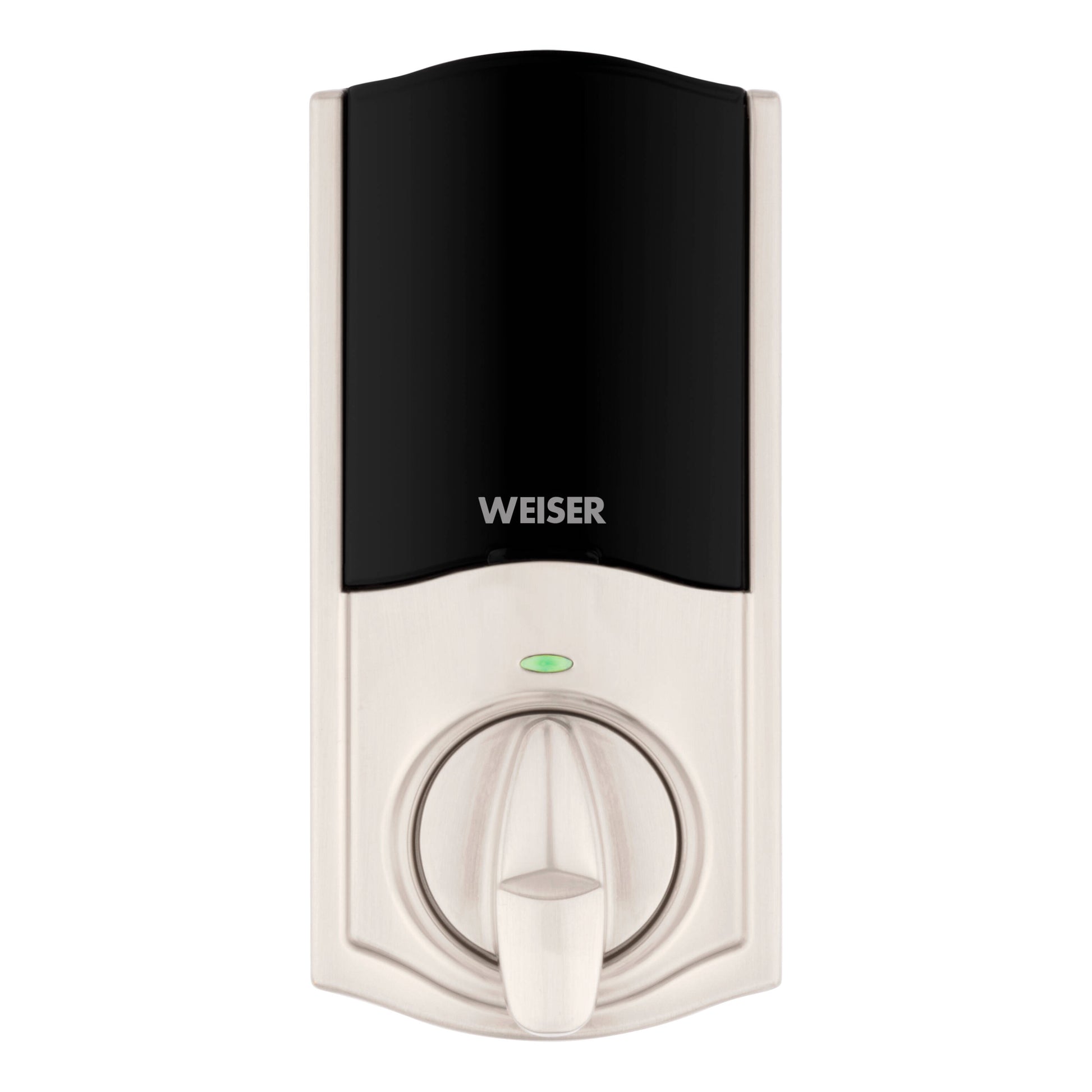 Weiser ZWave 700 Push Button Deadbolt Smart Lock, Satin Nickel (9GED18000-026)