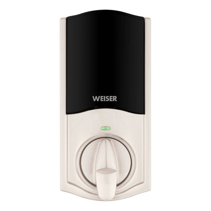 Weiser ZWave 700 Push Button Deadbolt Smart Lock, Satin Nickel (9GED18000-026)