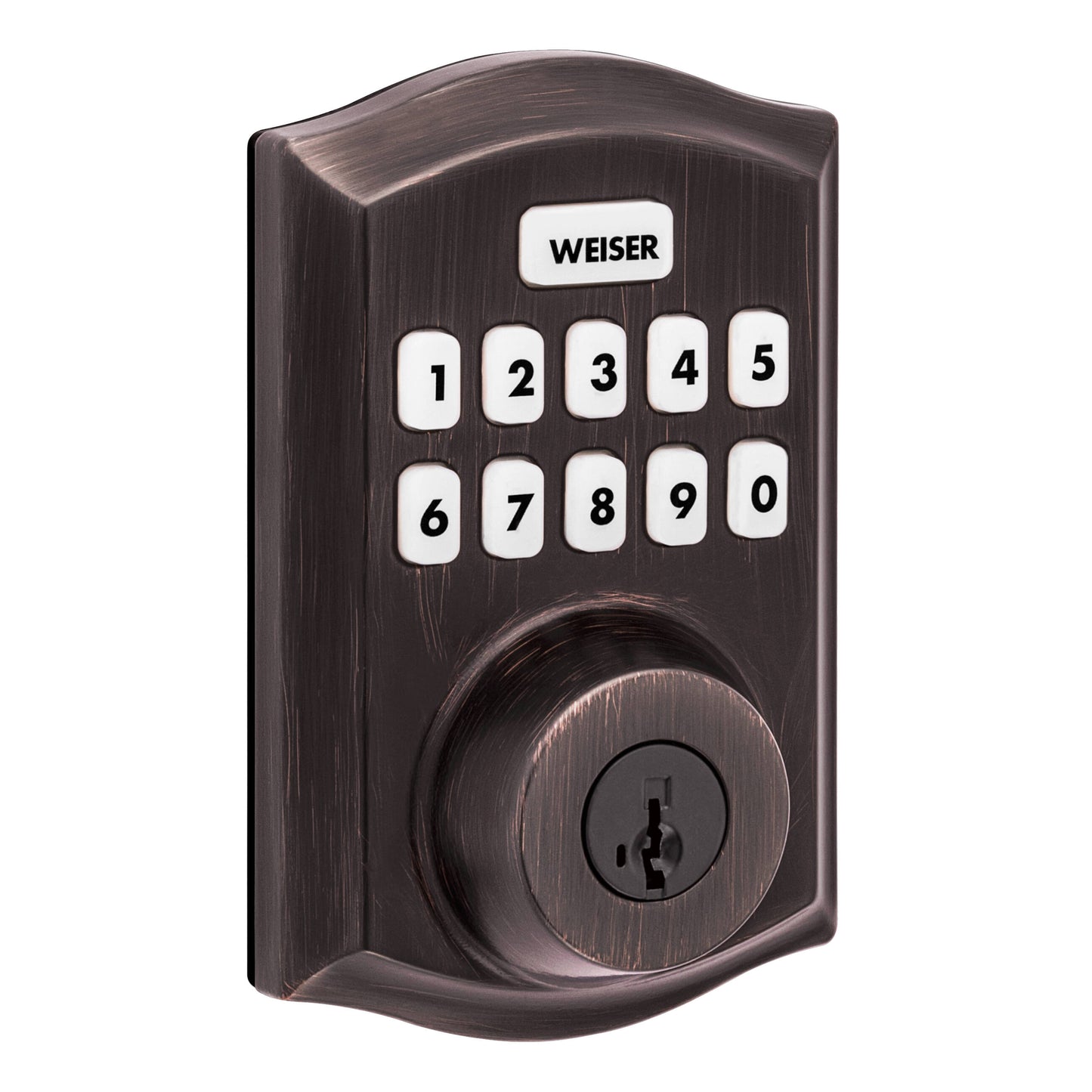 Weiser ZWave 700 Push Button Deadbolt Smart Lock, Venetian Bronze (9GED18000-027)