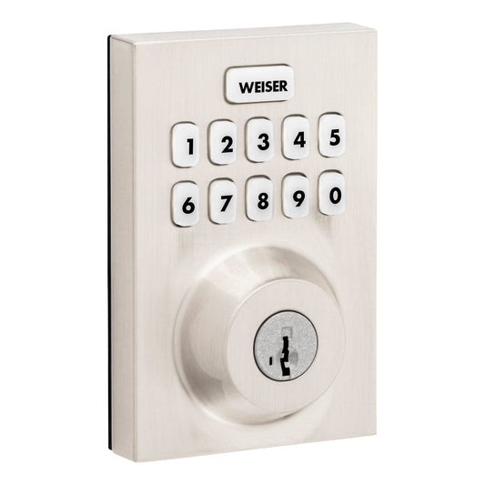 Weiser Zwave 700 Push Button Contemporary Deadbolt Smart Lock,Satin Nickel (9GED18000-029)