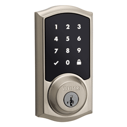 Weiser Zwave Plus Traditional Touch Screen Deadbolt Smart Lock, Satin Nickel (9GED21500-010)