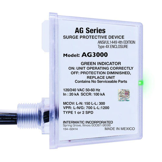 Intermatic 120/240 VAC Single Split Phase SPD, 4X Enclosure (AG3000)