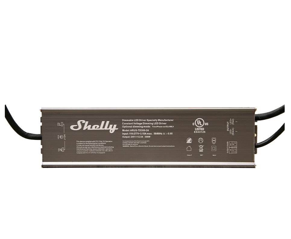 Shelly Wire-In 24VDC 300W Triac Dimmable Power Supply, cULus (ARUS-TD300-24)