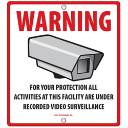 Azco Generic CCTV Sign - 10.5 x 10.5 Inches (AZD-SIGN)