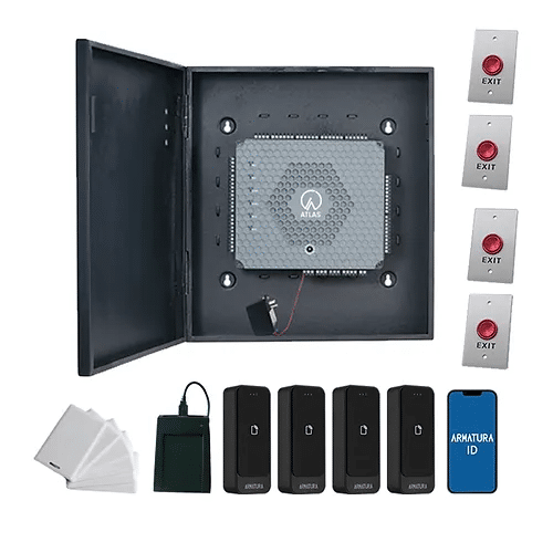 Zkteco Access Kit - 4 Door Panel,4 x AMT-EP10C-M, 4 x PTE-1,50 x Prox-Thick-Card (ZK-ATLAS460-BT-KIT)