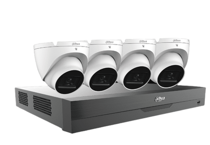 Kit Dahua HDCVI 4 canaux 5M-N Analytics + Pentabrid DVR 2 To, 4 mini-caméras oculaires 2 MP (C542E42B)
