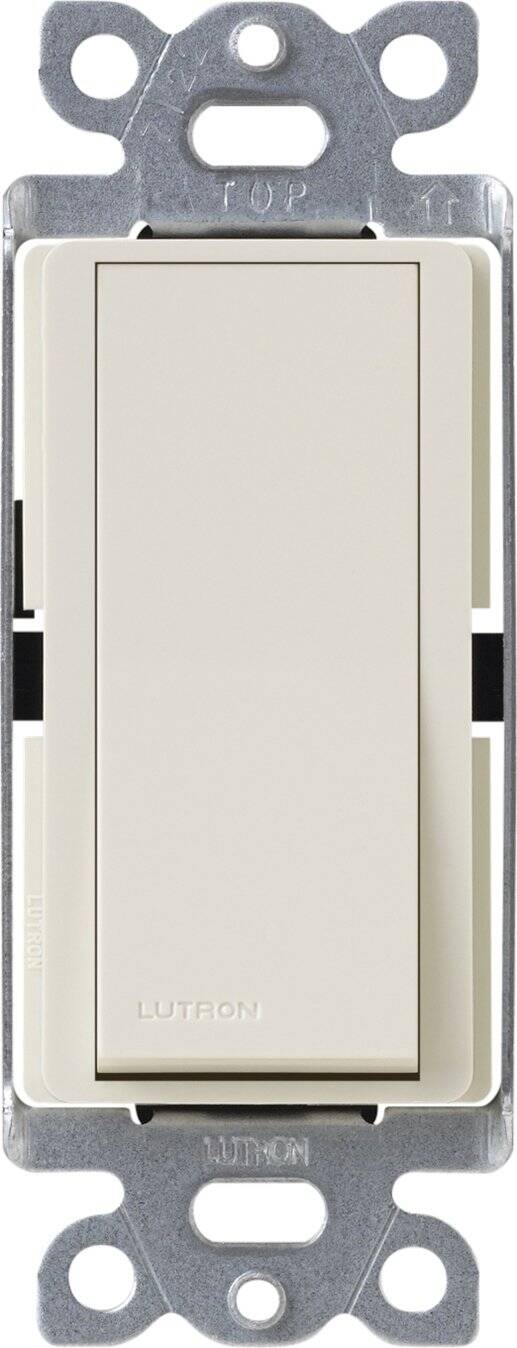 Interrupteur marche/arrêt Lutron Claro 4 voies 15 A, amande clair (CA-4PS-LA)