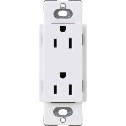 Lutron Claro Duplex Receptacle 15 Amp, White (CAR-15-WH)