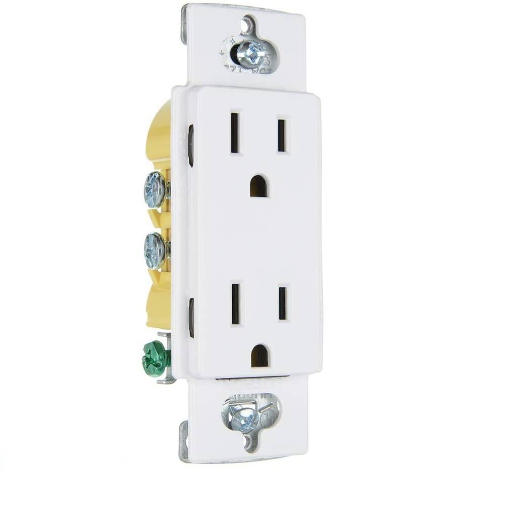 Lutron Claro Duplex Receptacle 15 Amp, White (CAR-15-WH)