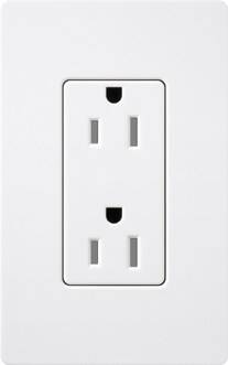 Lutron Claro 15A Tamper Resistant Receptacle White (CARS-15-TR-WH)