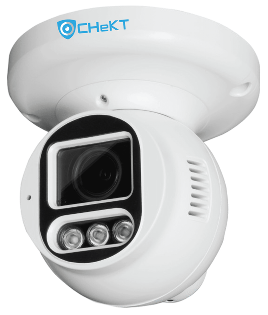 CHeKT 5MP IP AI Turret Camera, Fixed, White LED (CKIPAI5MP-T-MCA)
