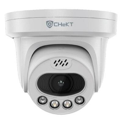 CHeKT 4MP IP Turret Camera, Fixed, AI, IR and White LED, Mic, Speaker (CKIPC4MPT-12VDI)