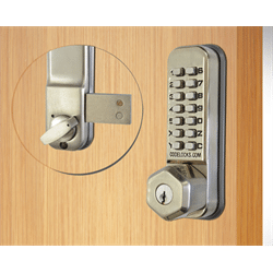 Codelocks Surface Deadbolt with Key Override, Stainless Steel 2 3/8" (CL200K)