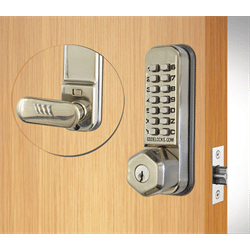Codelocks Tubular Latchbolt with Key Override, Stainless Steel (CL250K)