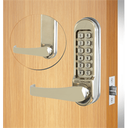 Codelocks Tubular Latchbolt Lever Lock Code Free Entry Stainless Steel 2 3/8" (CL515)