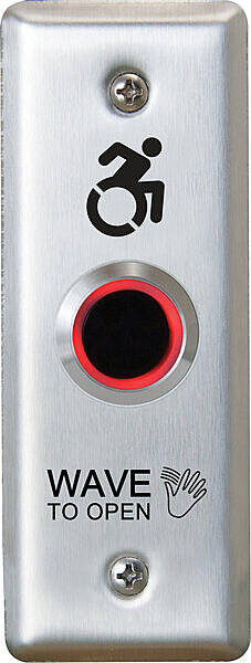 Camden ValueWave Touchless Switch, Narrow (Jamb),Wave to Open, Red/Green Illum (CM-221/A42N)