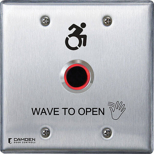 Camden ValueWave Touchless Switch, Double Gang,Wave to Open, Red/Green Illum (CM-221/A42W)