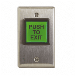 Camden Illuminated REX Button, Push to Exit, Green, 12-28V, Incandescent (CM-30E)