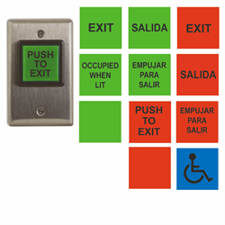 Camden Illuminated REX Button, 12 English/Spanish inserts, Red and Green (CM-30U)