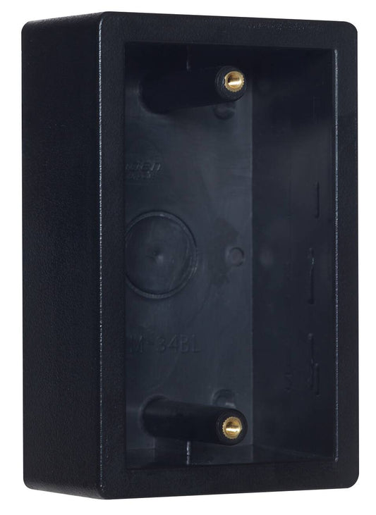 Camden Surface Box, Standard Depth Double wall,flame/Impact resistant black ABS (CM-34BL)