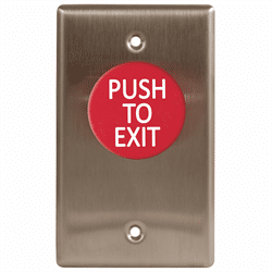 Camden Single Gang Mushroom Button, N/O & N/C , Red button, Push to Exit (CM-420RPTE)
