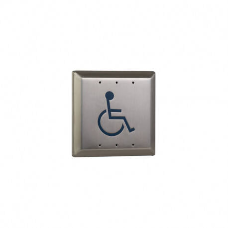 Camden 4.5" Square Push Plate Switch, Active Wheelchair &  PTO, Concealed Screws (CM-45/A4)