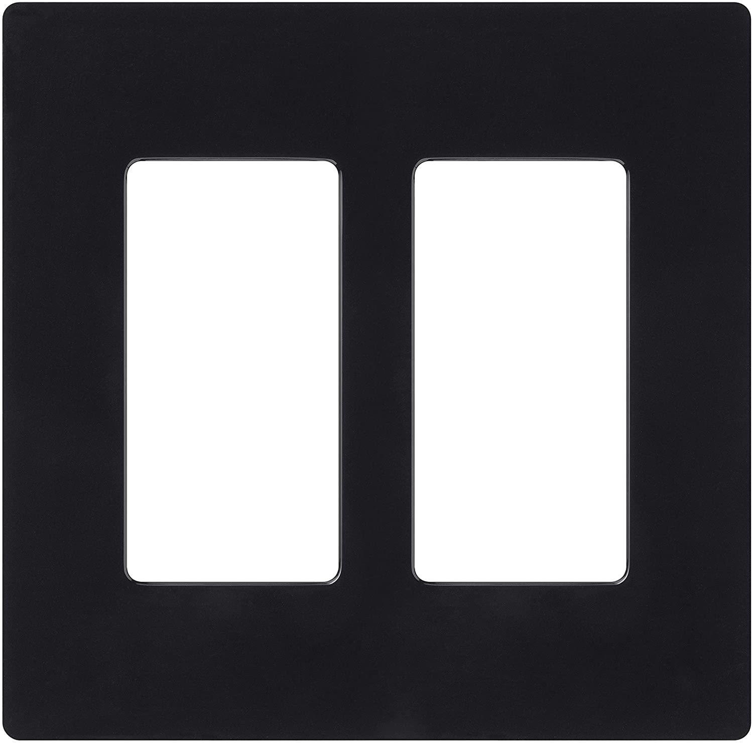 Lutron Claro Wallplate 2 Gang, Black (CW-2-BL)