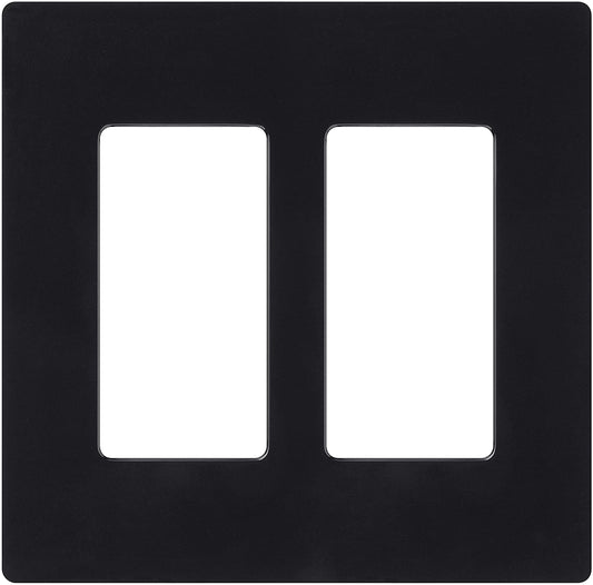 Lutron Claro Wallplate 2 Gang, Black (CW-2-BL)