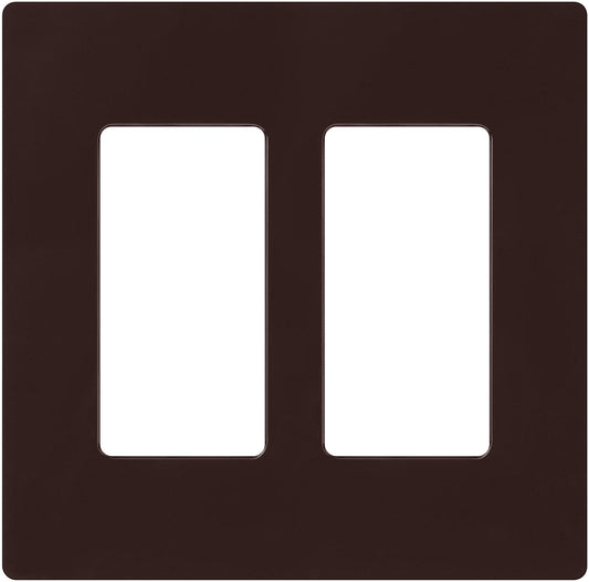 Lutron Claro Wallplate 2 Gang, Brown (CW-2-BR)