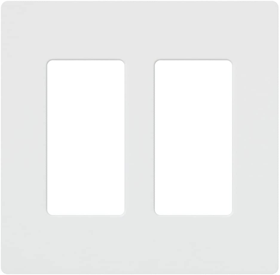 Lutron Claro Wallplate 2 Gang, White (CW-2-WH)