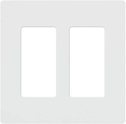 Lutron Claro Wallplate 2 Gang, White, 48 Pack (CW-2-WH-48)