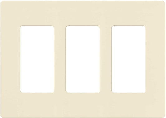 Lutron Claro Wallplate 3 Gang, Almond (CW-3-AL)