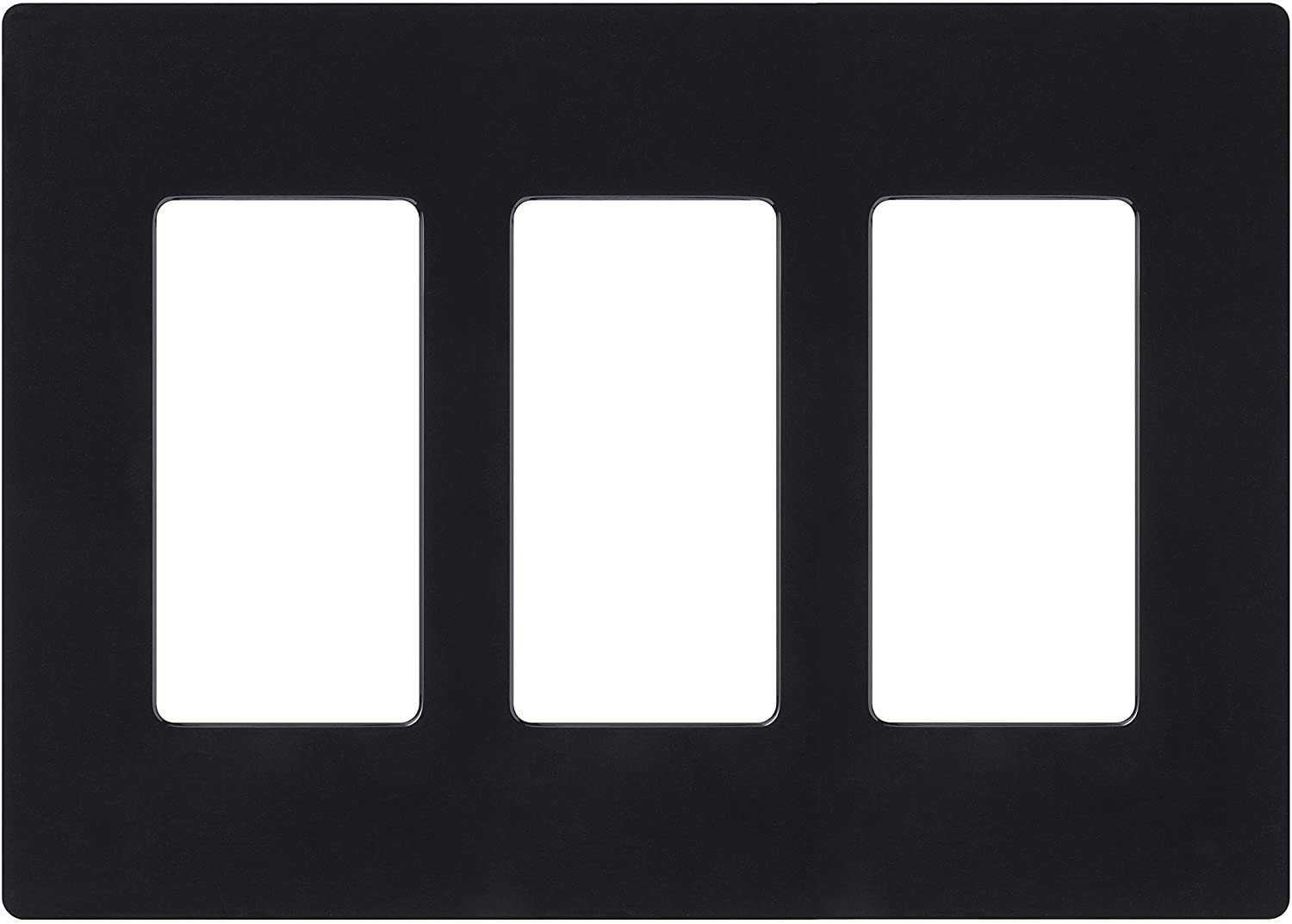 Lutron Claro Wallplate 3 Gang, Black (CW-3-BL)