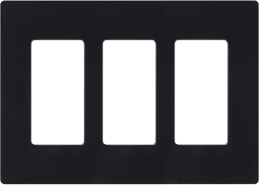 Lutron Claro Wallplate 3 Gang, Black (CW-3-BL)