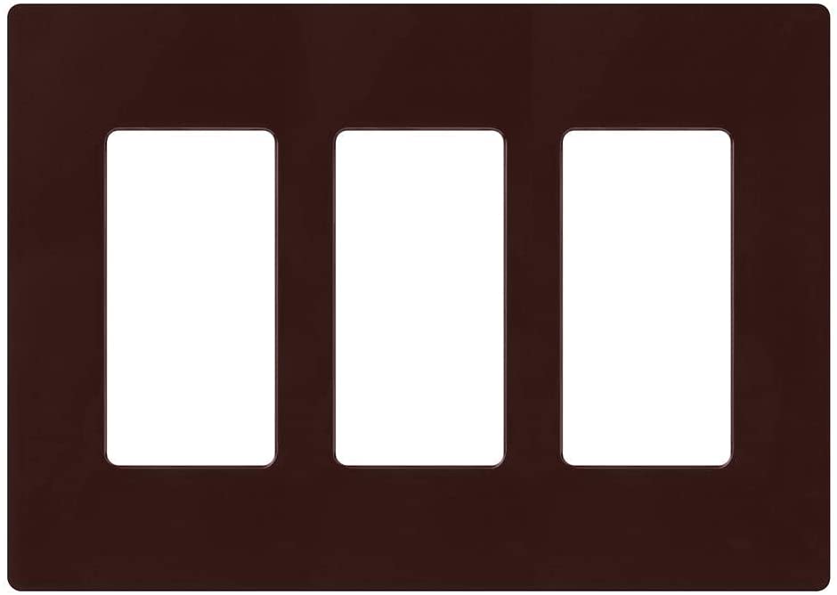 Lutron Claro Wallplate 3 Gang, Brown (CW-3-BR)
