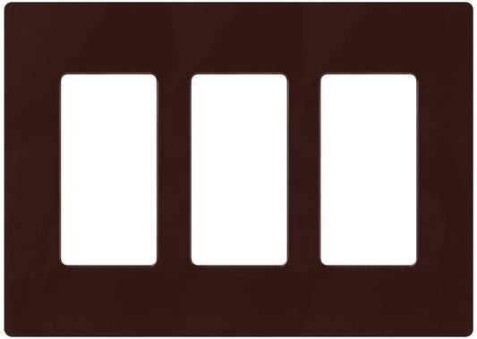Lutron Claro Wallplate 3 Gang, Brown (CW-3-BR)