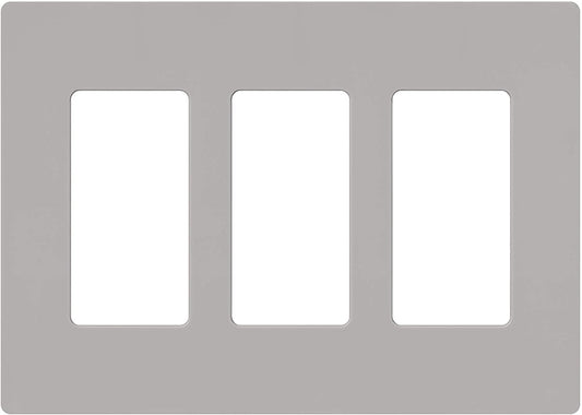 Lutron Claro Wallplate 3 Gang, Gray (CW-3-GR)