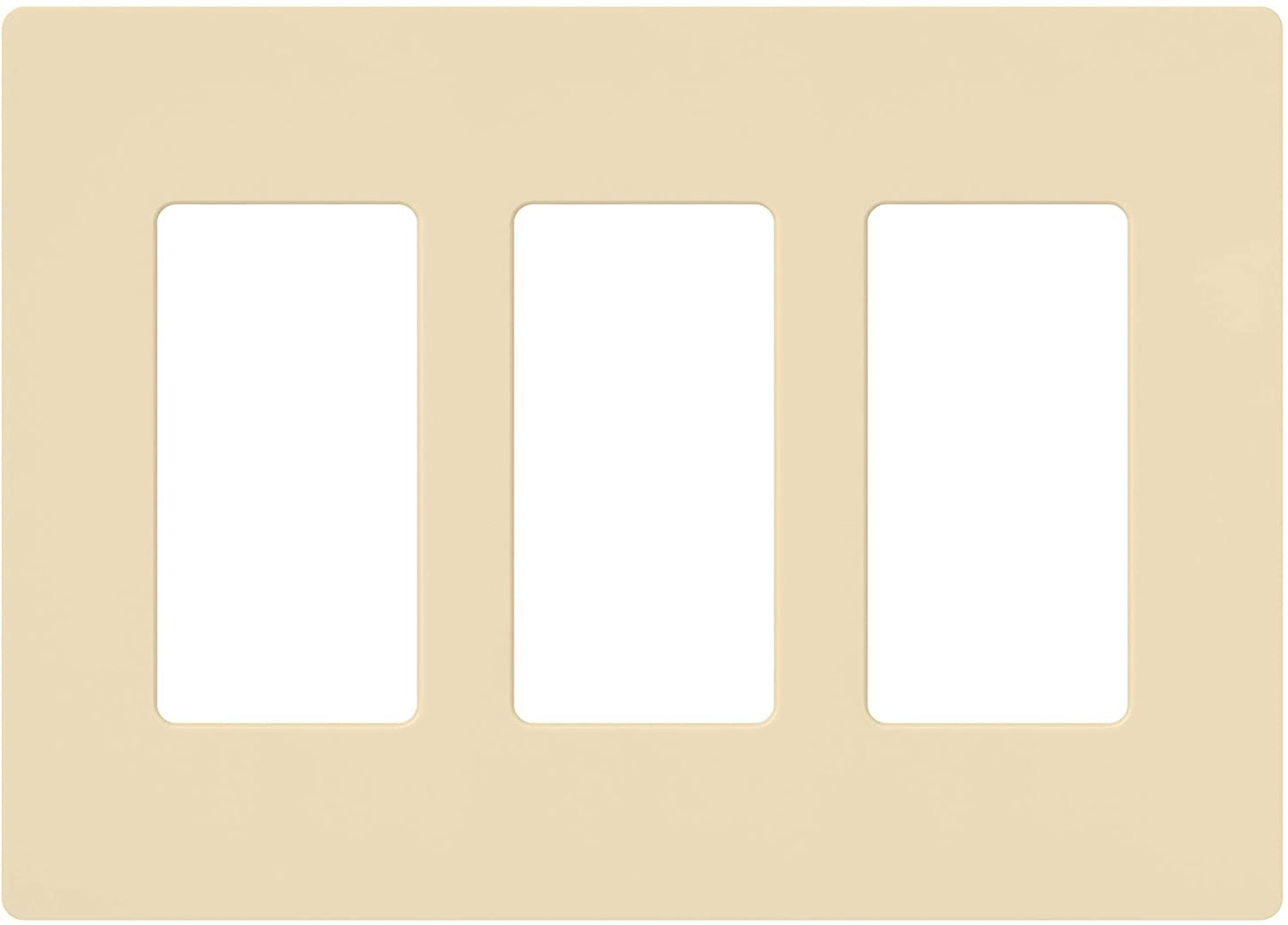 Lutron Claro Wallplate 3 Gang, Ivory (CW-3-IV)