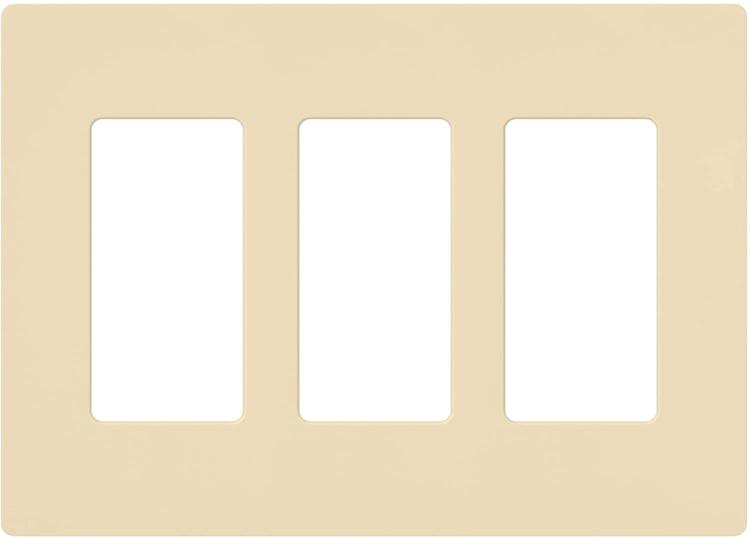 Lutron Claro Wallplate 3 Gang, Ivory (CW-3-IV)