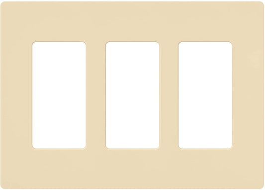 Lutron Claro Wallplate 3 Gang, Ivory (CW-3-IV)