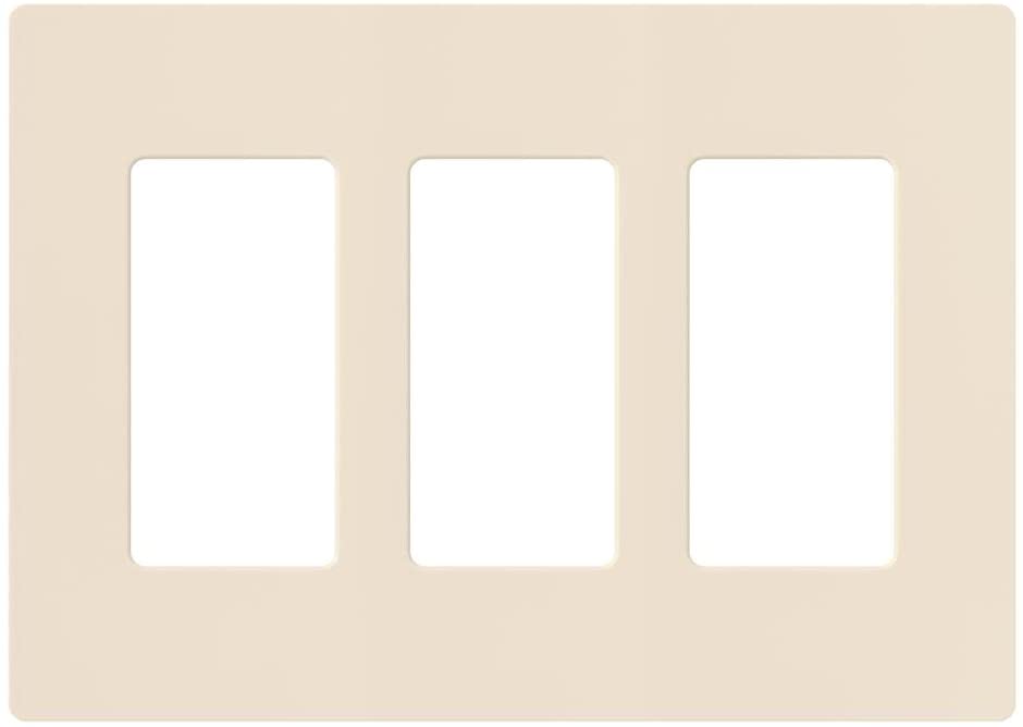 Lutron Claro Wallplate 3 Gang, Light Almond (CW-3-LA)