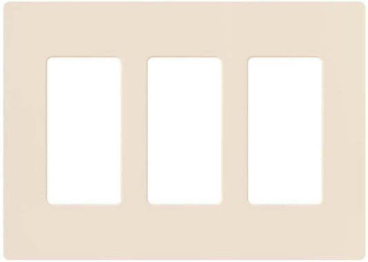 Lutron Claro Wallplate 3 Gang, Light Almond (CW-3-LA)