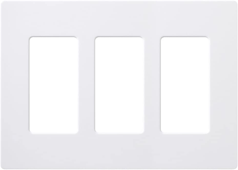 Lutron Claro Wallplate 3 Gang, White (CW-3-WH)