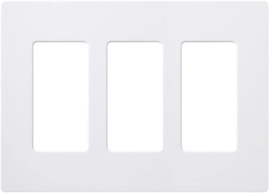 Lutron Claro Wallplate 3 Gang, White (CW-3-WH)