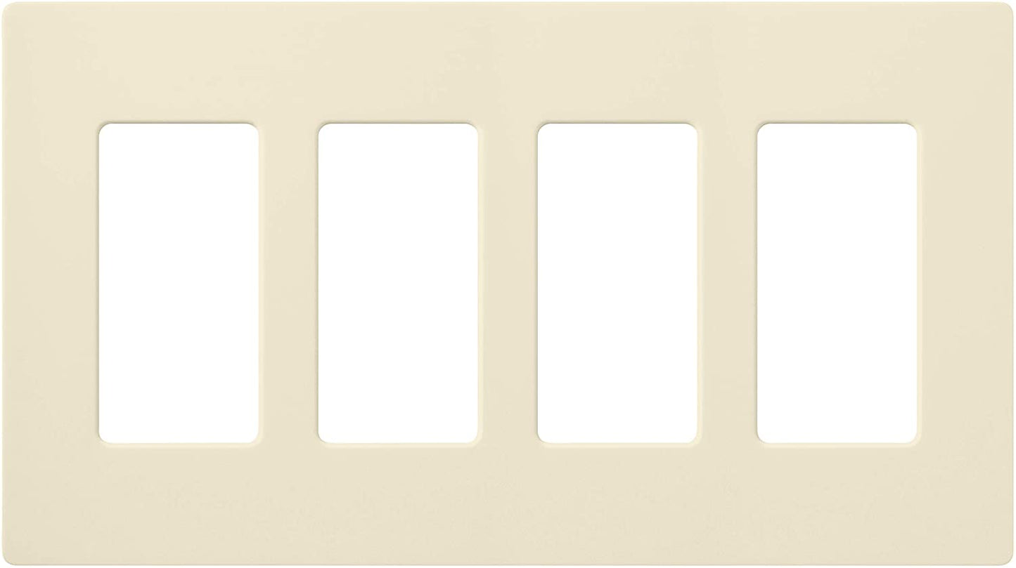 Lutron Claro Wallplate 4 Gang, Almond (CW-4-AL)