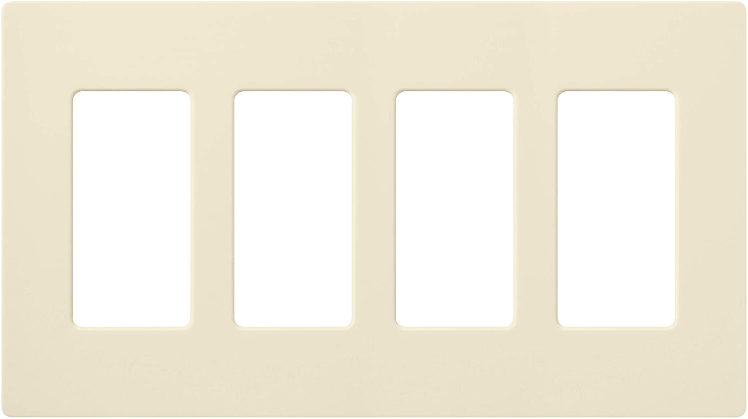 Lutron Claro Wallplate 4 Gang, Almond (CW-4-AL)